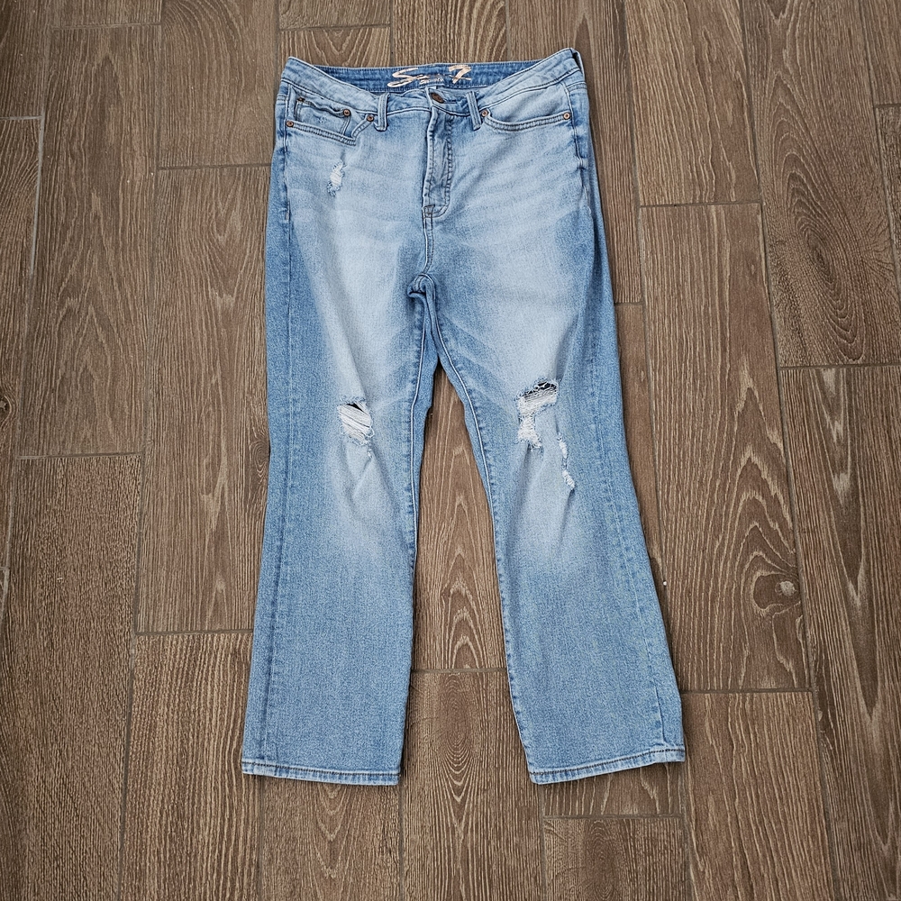 Seven7 Ankle  Ripped Distressed Light wash Denim Size 8